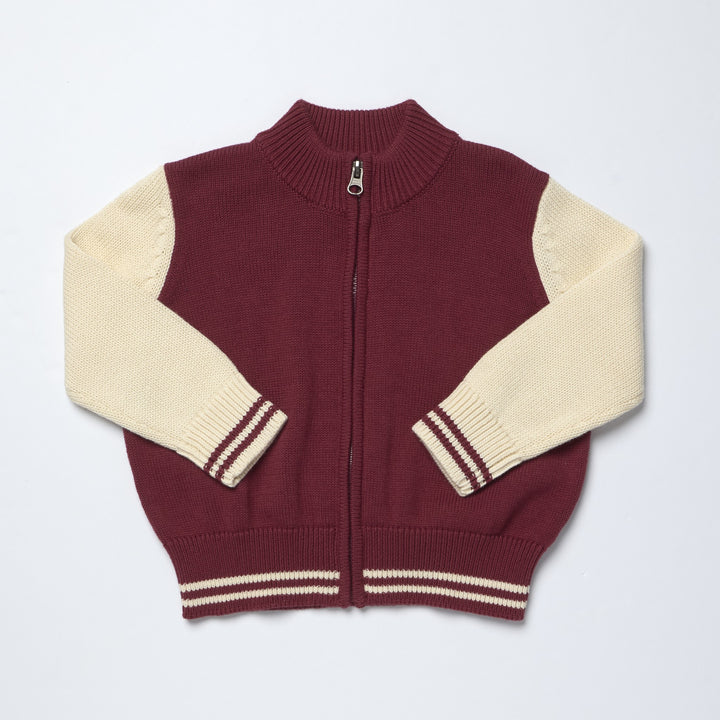 Pink Chicken Boys Varsity Zip Sweater