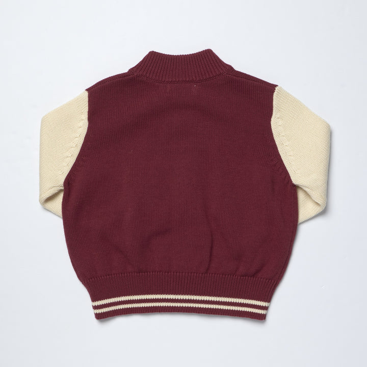 Pink Chicken Boys Varsity Zip Sweater
