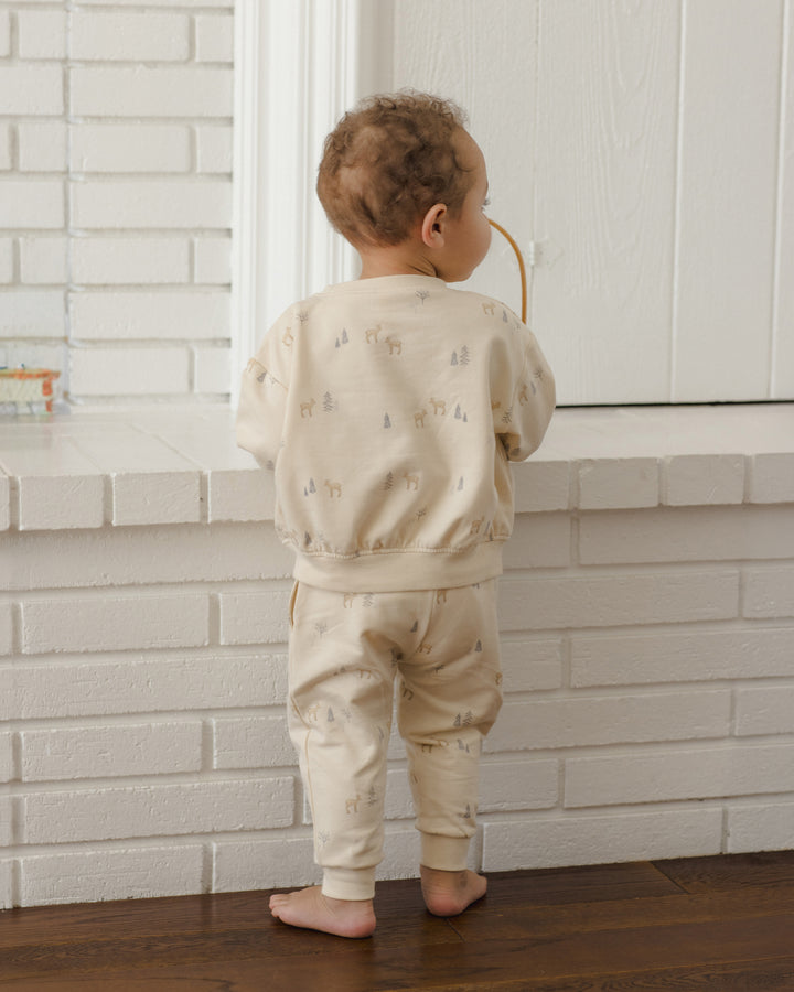 Quincy Mae Relaxed Sweatshirt/Sweatpant SET - Deer