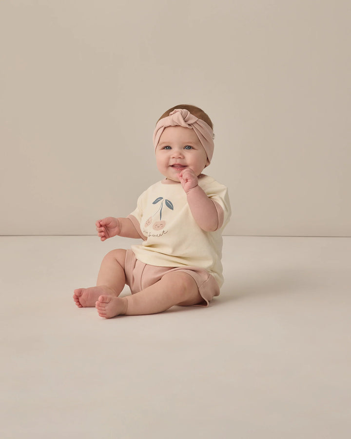 Quincy Mae Cherry Ringer Tee/Play Short SET