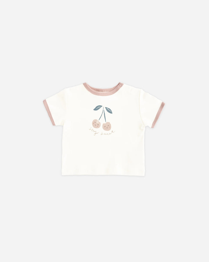 Quincy Mae Cherry Ringer Tee/Play Short SET