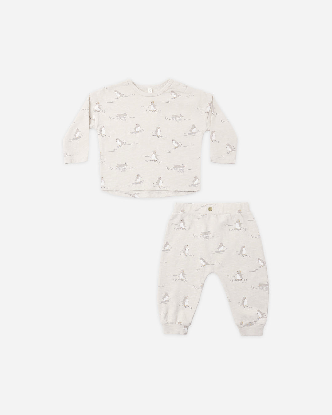 Rylee + Cru Skiing Penguins LS Tee/Pant SET