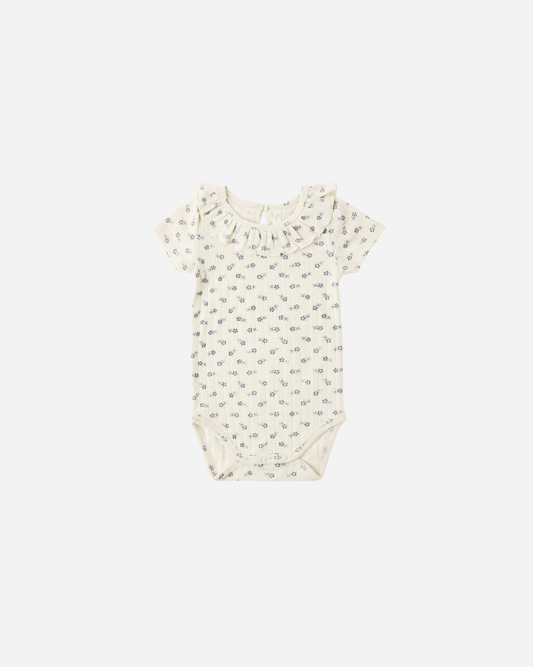 Rylee + Cru Ruffle Collar Bodysuit/Denim Romper SET