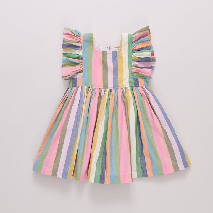 Pink Chicken Parade Stripe Elsie Dress