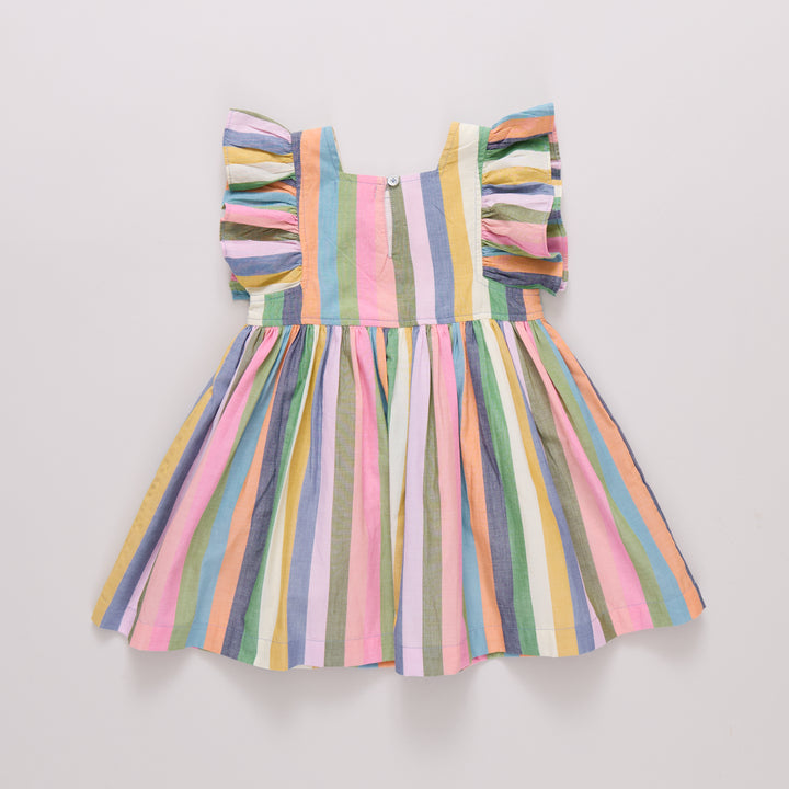 Pink Chicken Parade Stripe Elsie Dress