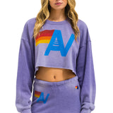 Aviator Nation Vintage Logo Cropped Crew Sweatshirt