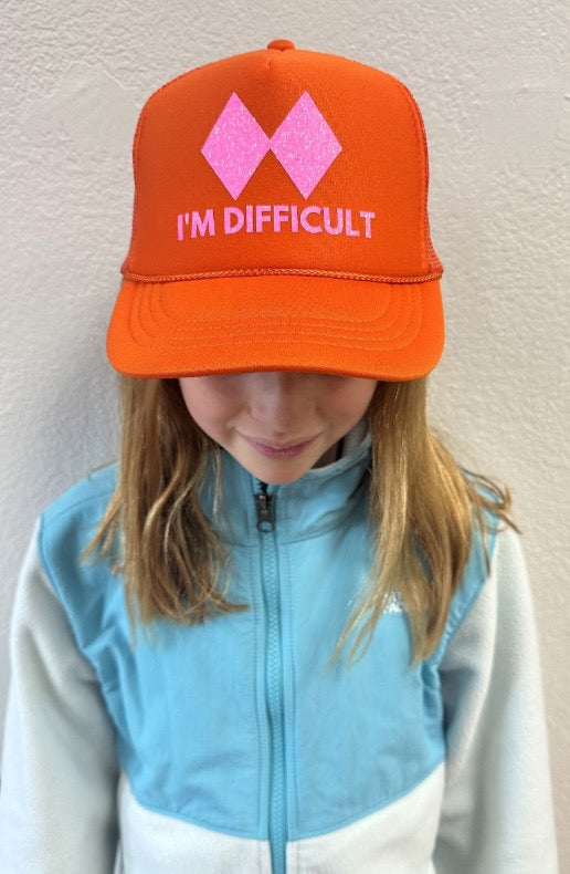 Arnie & Ollie Adult I'm Difficult Trucker- Orange