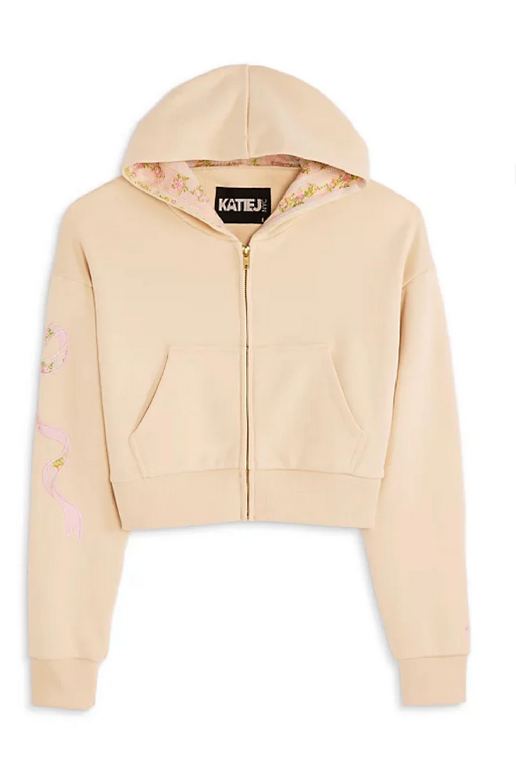 KatieJNYC Dylan Bow Cropped Zip Up Skipper & Scout 