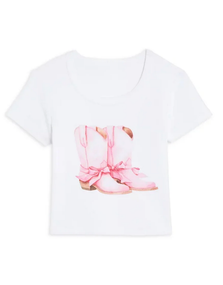 KatieJNYC Cowgirl Boots Tee Skipper & Scout 