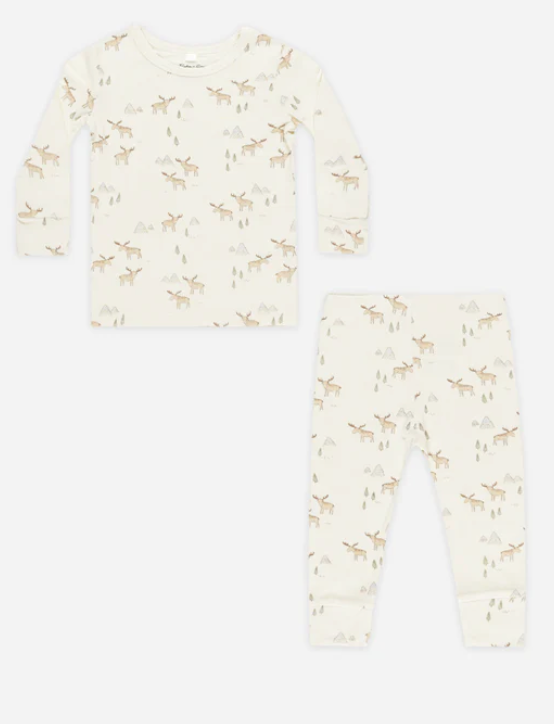 Rylee & Cru Long-Sleeves Moose pajamas Skipper & Scout 