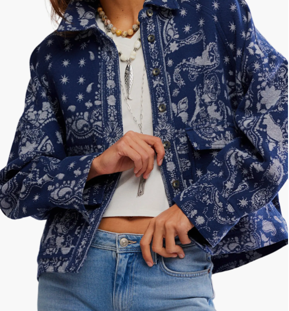 Free People Bandana Jacquard Shirt Skipper & Scout 