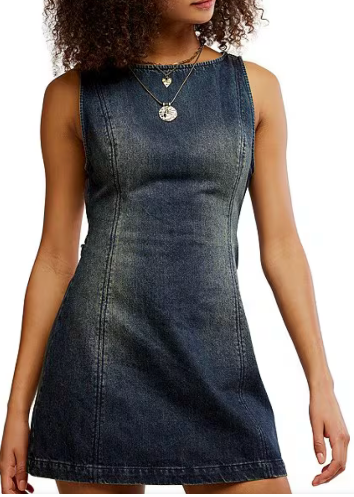 Free People Atlas Denim Mini Dress Skipper & Scout 