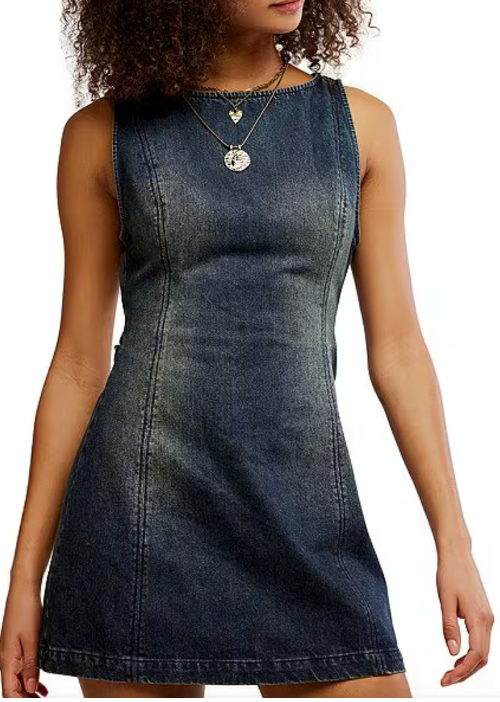 Free People Atlas Denim Mini Dress Skipper & Scout 