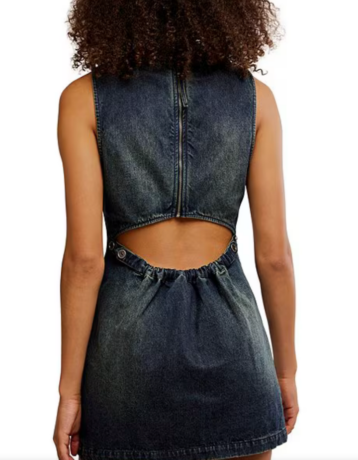 Free People Atlas Denim Mini Dress Skipper & Scout 