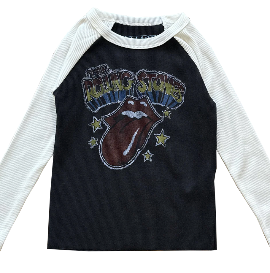 Rowdy Sprout Rolling Stones Girls Rib Raglan Skipper & Scout 