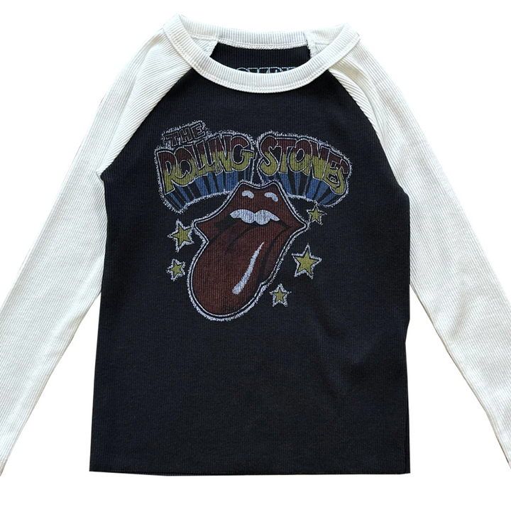 Rowdy Sprout Rolling Stones Girls Rib Raglan Skipper & Scout 