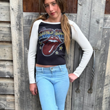 Rowdy Sprout Rolling Stones Girls Rib Raglan