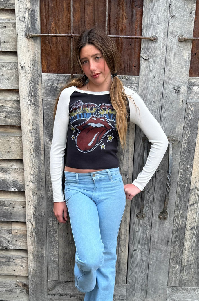 Rowdy Sprout Rolling Stones Girls Rib Raglan Skipper & Scout 