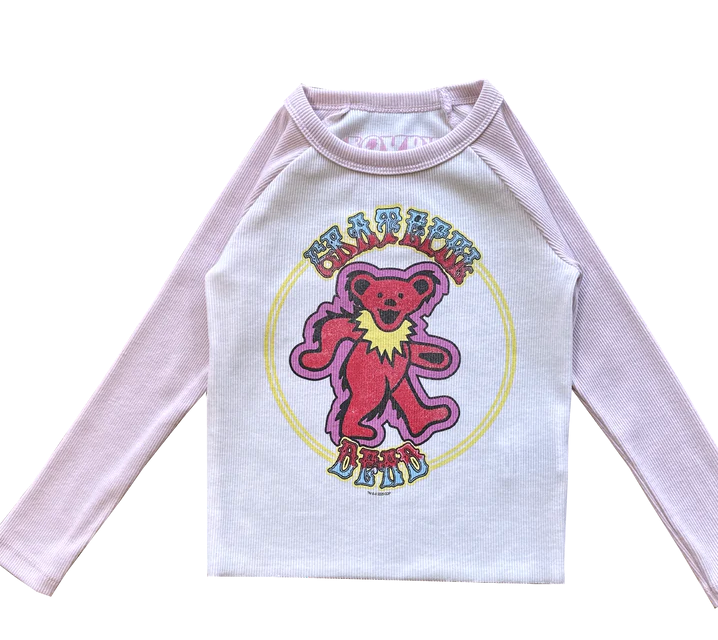 Rowdy Sprout Grateful Dead Bears Girls Rib Raglan Skipper & Scout 