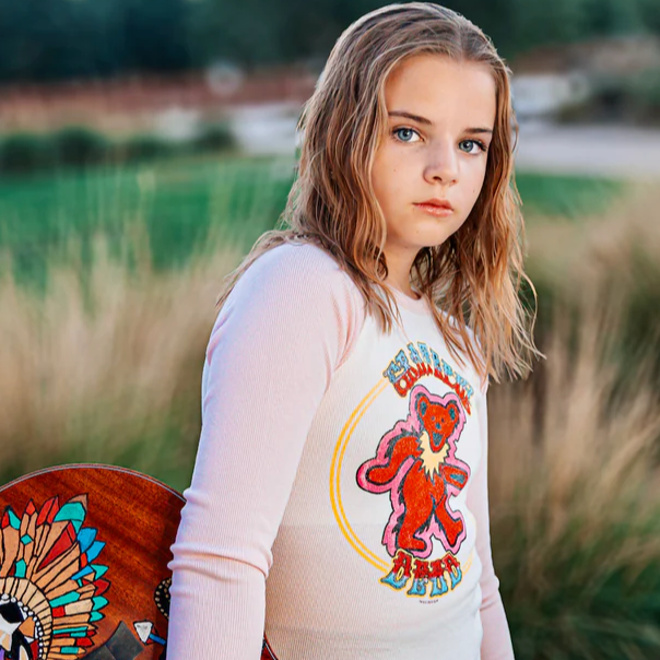 Rowdy Sprout Grateful Dead Bears Girls Rib Raglan Skipper & Scout 
