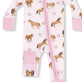 Angel Dear Horses Ruffle Sleeve Romper