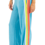 Aviator Nation 5 Stripe Wide Leg Sweatpants