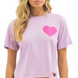 Aviator Nation Heart Print Boyfriend Tee