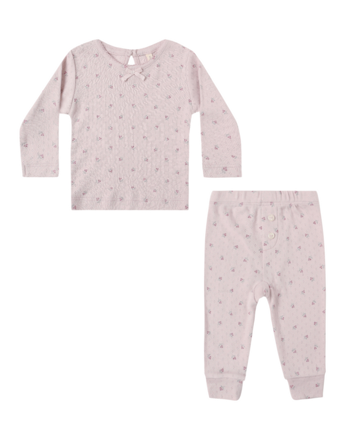 Quincy Mae Pointelle Ditsy LS Tee/Legging SET Skipper & Scout 