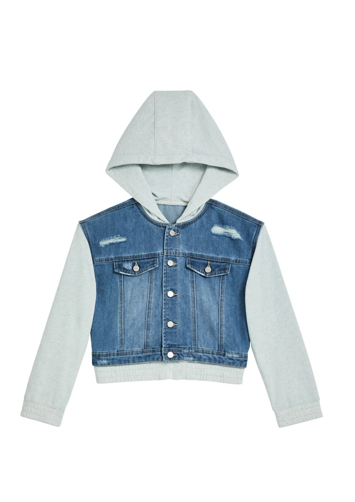 tractr Hooded Combo Fray Denim Jacket Skipper & Scout 