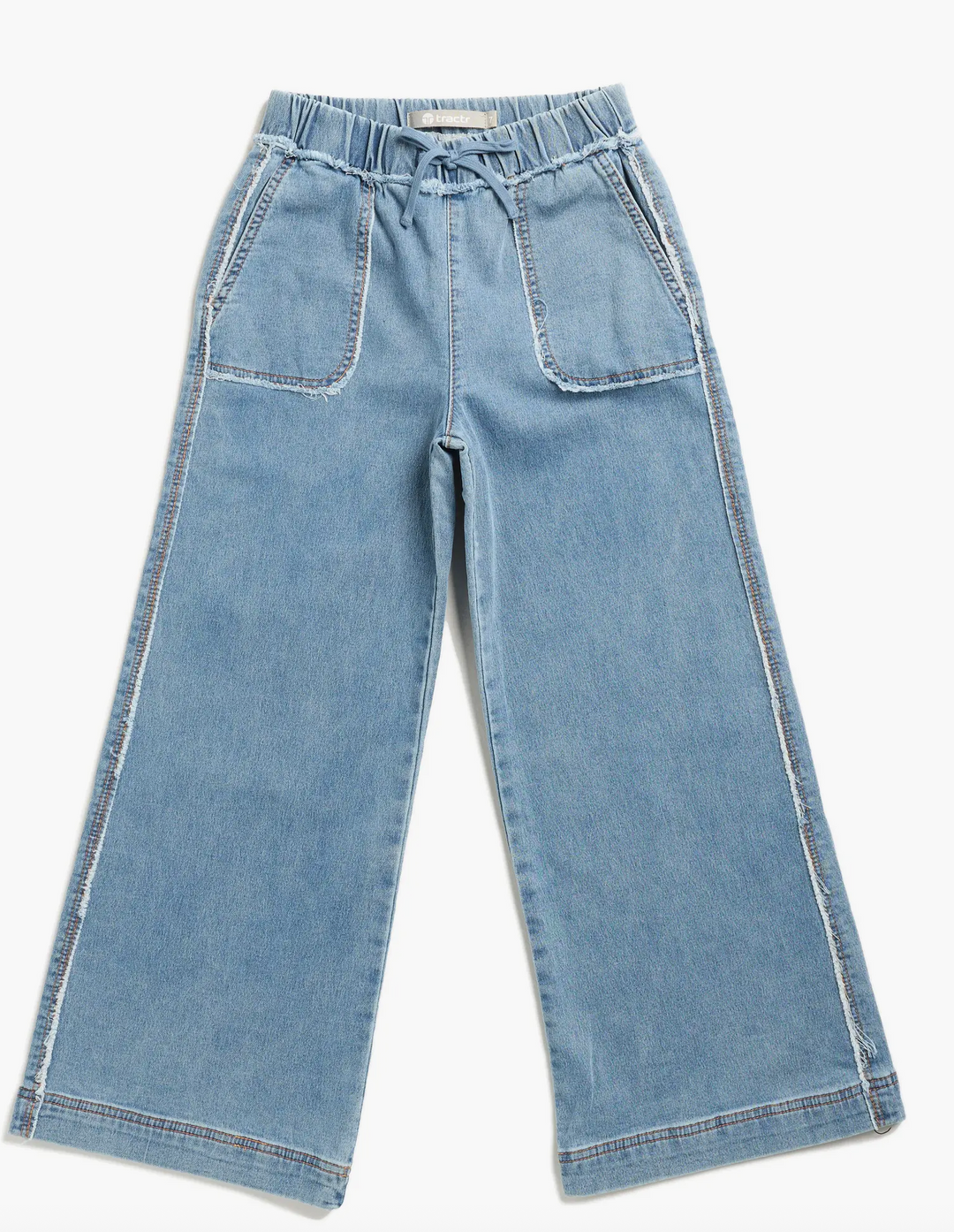 tractr Drawstring Wide Leg Fray Hem Jean Skipper & Scout 