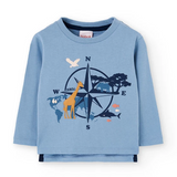 Boboli boy's Compass L/S Cotton Tee