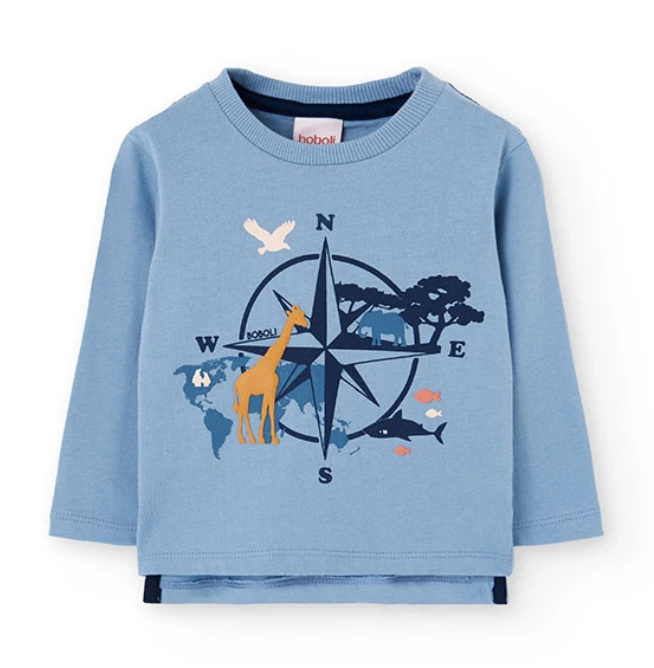 Boboli boy's Compass L/S Cotton Tee Skipper & Scout 