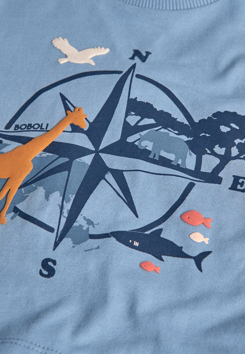 Boboli boy's Compass L/S Cotton Tee Skipper & Scout 