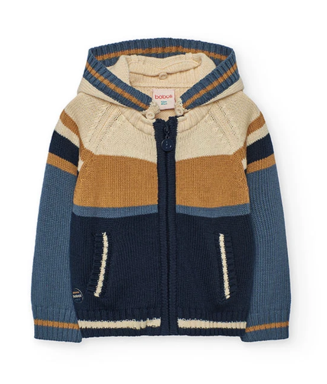 Boboli Knit Button Down hoodie Skipper & Scout 