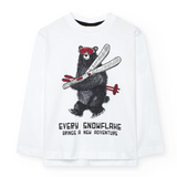 Boboli boy's L/S Ski Bear Tee