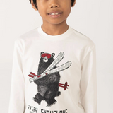 Boboli boy's L/S Ski Bear Tee