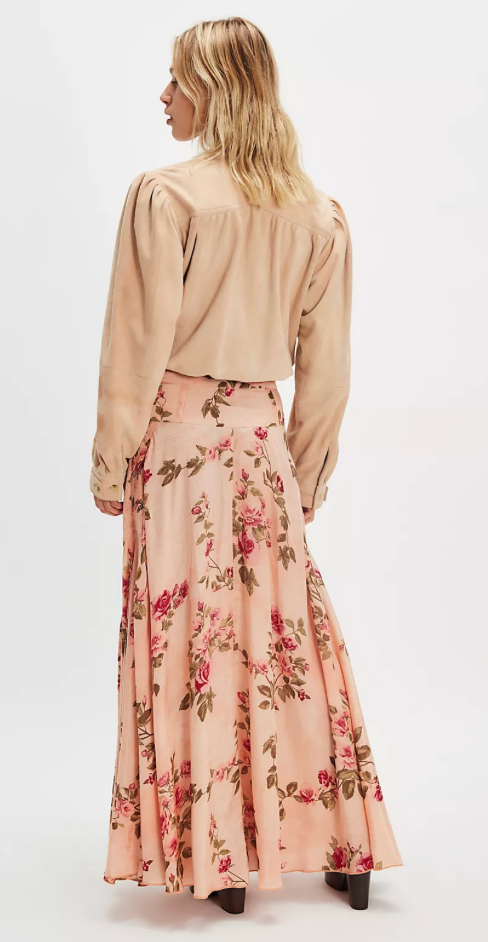Free People Rowan Floral Maxi Skirt Skipper & Scout 