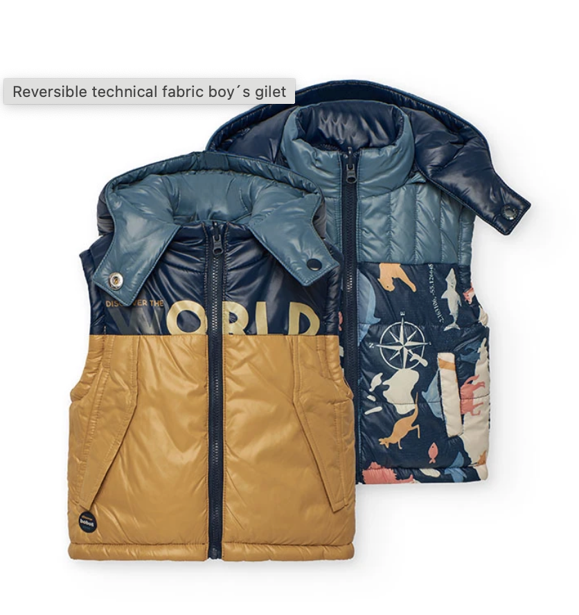 Boboli Technical Fabric Reversible Vest Skipper & Scout 