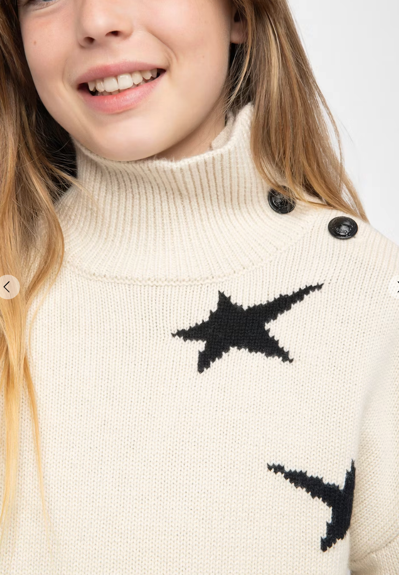 Zadig & Voltaire Stars Button Shoulder Pullover Skipper & Scout 