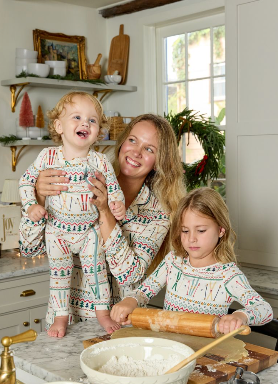 Pink Chicken Ski Fair Isle Bamboo Romper Skipper & Scout 