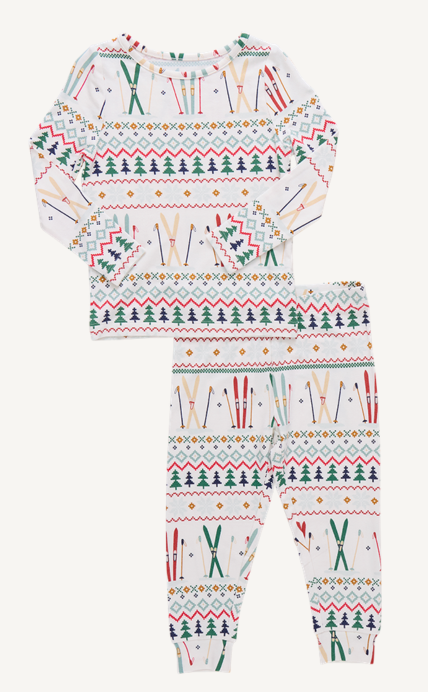 Pink Chicken Ski Fair Isle PJ Set Skipper & Scout 