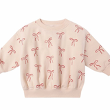 Quincy Mae Red Bows Relaxed Sweatshirt/Sweatpant SET