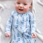 Lev Baby Ski Print Breck Zippered Footie Skipper & Scout 