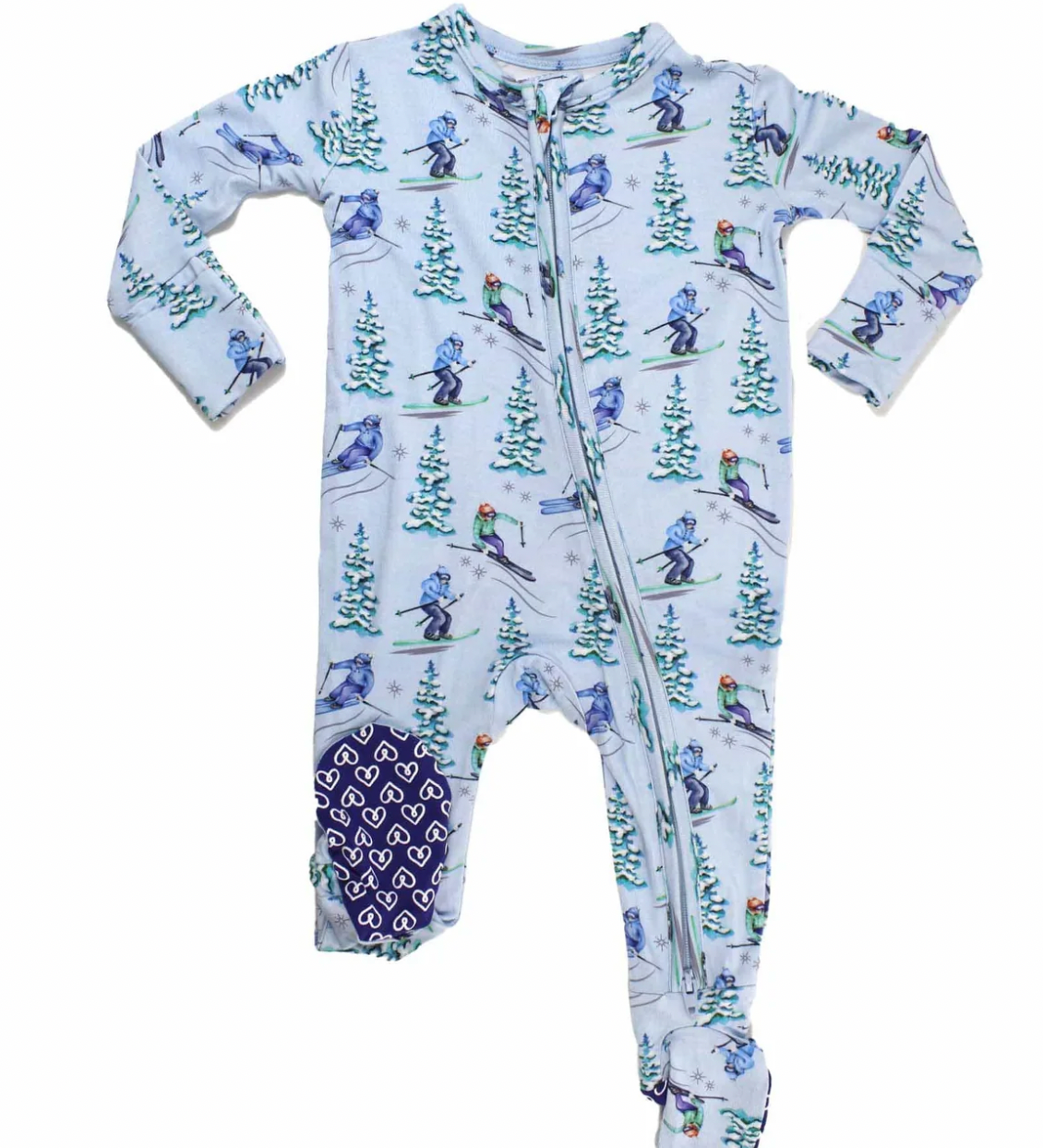 Lev Baby Ski Print Breck Zippered Footie Skipper & Scout 
