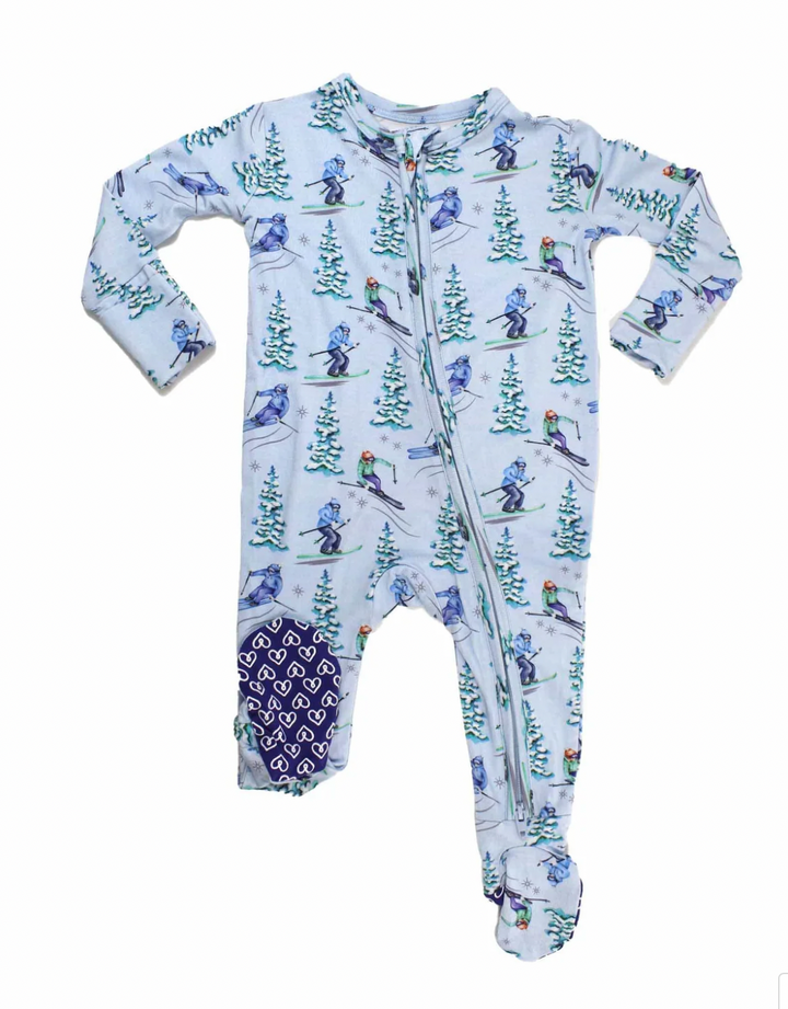 Lev Baby Ski Print Breck Zippered Footie Skipper & Scout 