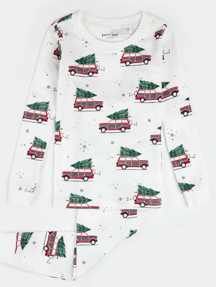 Petit Lem Festive Cars PJ Set Skipper & Scout 