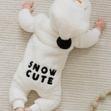 Petit Lem Snow Cute Snowman Sherpa Playsuit