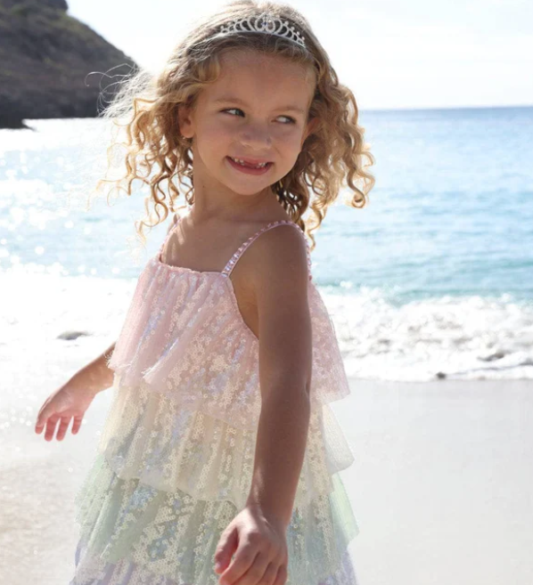 Lola & the Boys Rainbow Sequin Tiered Dress Skipper & Scout 