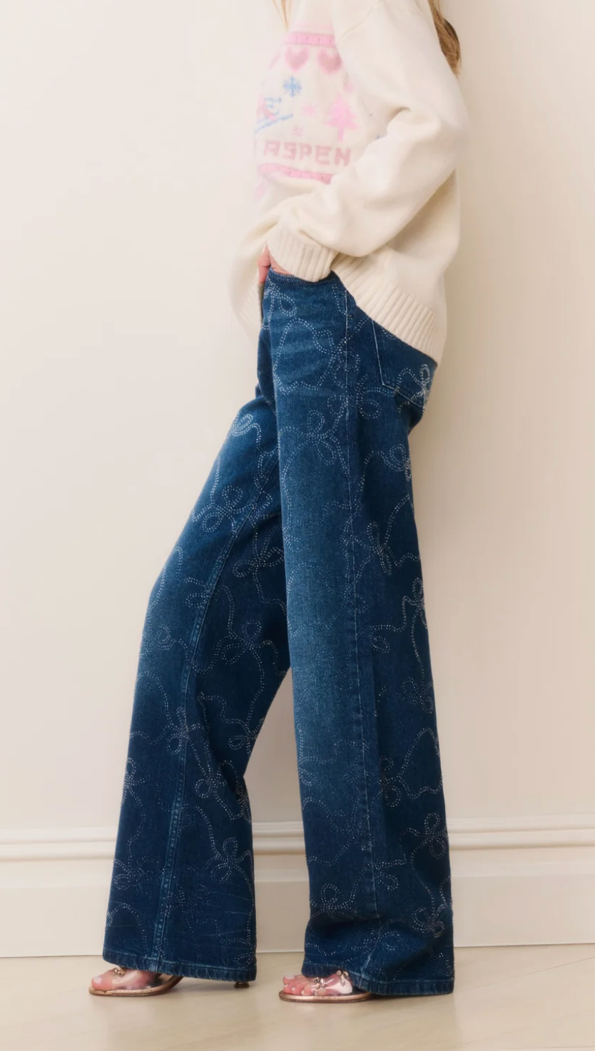 Love Shack Dessa Crystal Bow Jeans Skipper & Scout 