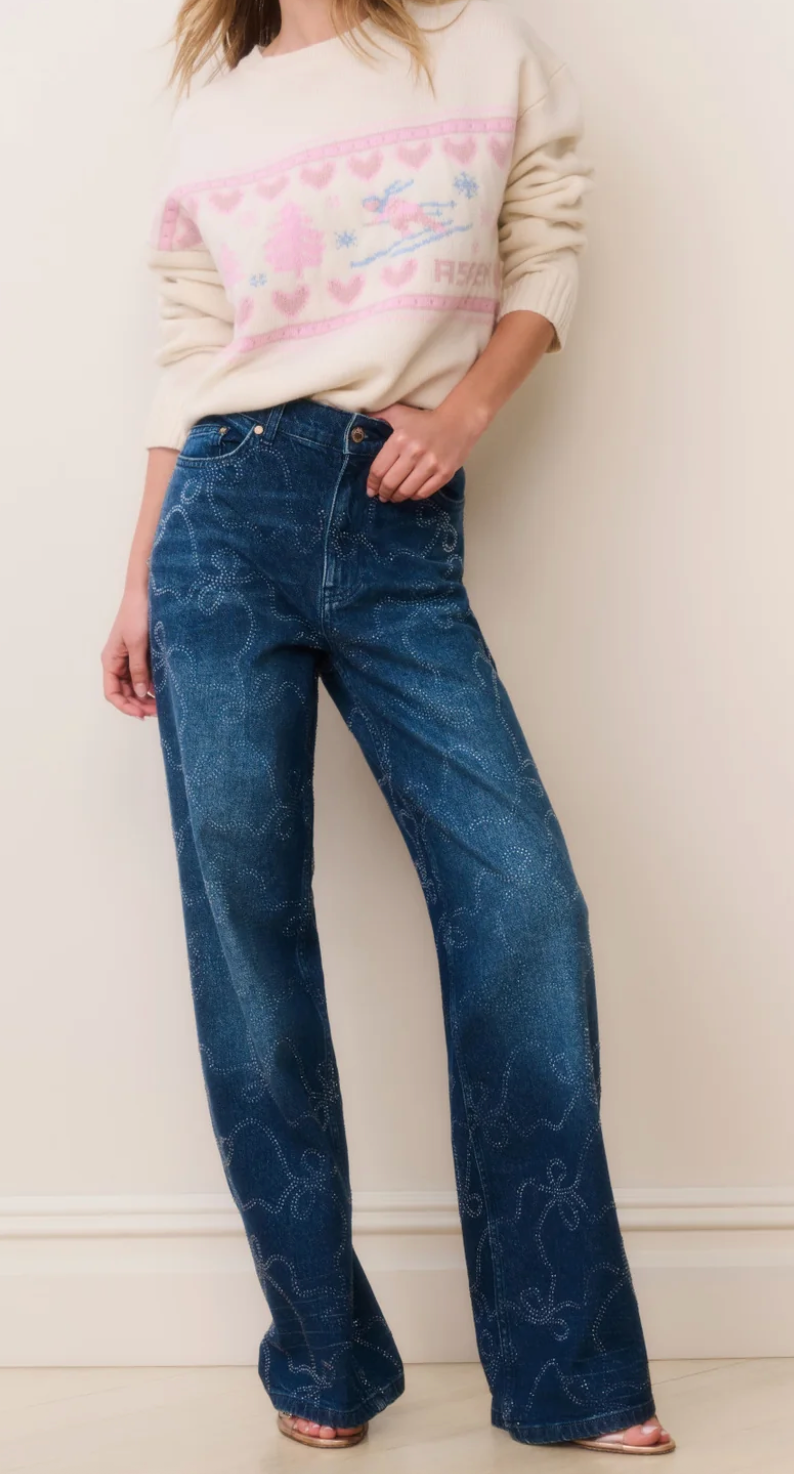 Love Shack Dessa Crystal Bow Jeans Skipper & Scout 